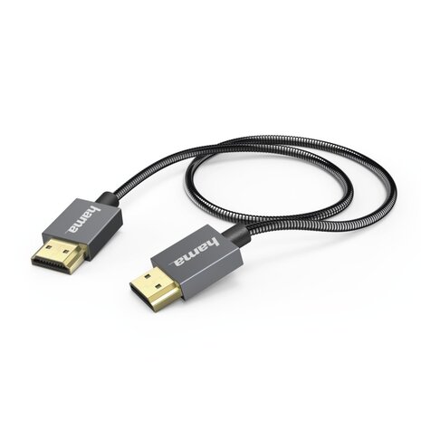 Hama High-speed HDMI™-kabel Elite Ethernet Metaal Antraciet 0,75 M