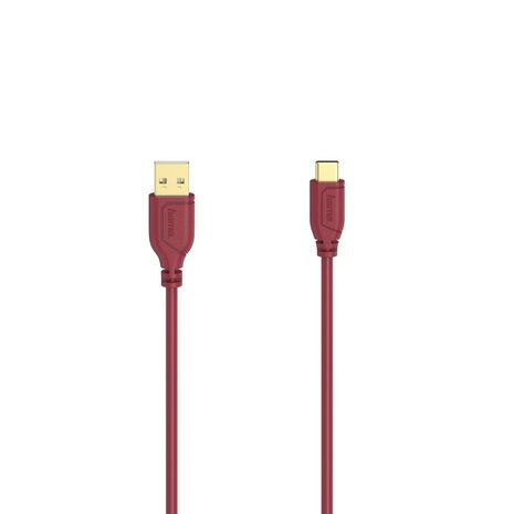 Hama USB-C-kabel Flexi-Slim USB 2.0 480 Mbit/s Chilli Pepper 0,75 M