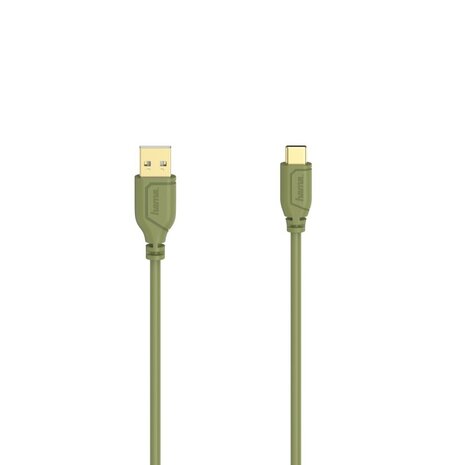 Hama USB-C-kabel Flexi-Slim USB 2.0 480 Mbit/s Turtle Green 0,75 M