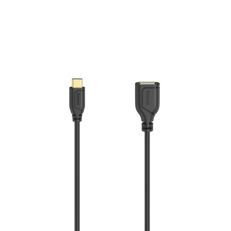 Hama USB-C-OTG-kabel Flexi-Slim USB 2.0 480 Mbit/s Zwart 0,15 M