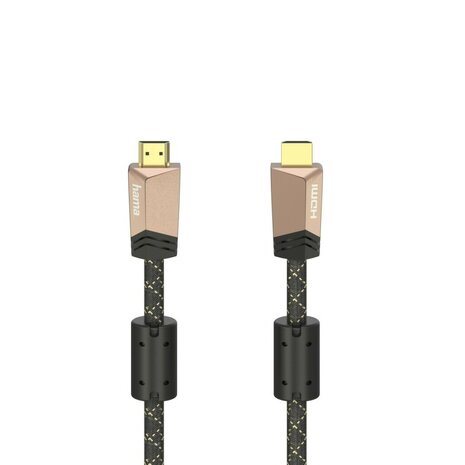 Hama Premium HDMI™-kabel Met Ethernet Conn. - Conn. Ferriet Metaal 0,75 M