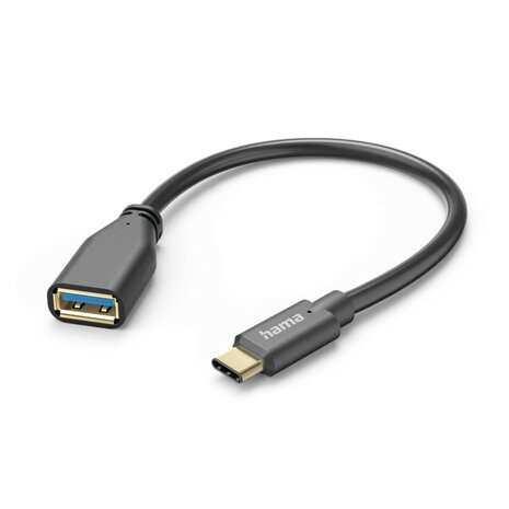 Hama USB-adapterkabel OTG USB-C-stekker - USB-A-aansluiting 15 Cm Zwart