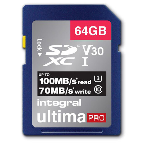 Integral Sdxc V30 100/70mbs Pro 64gb