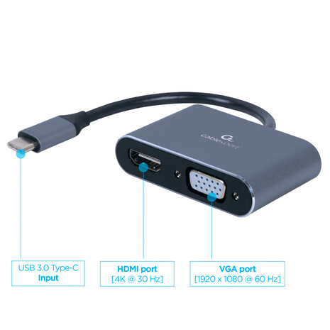 Cablexpert Gmb Adapter Usb-c->hdmi En Vga