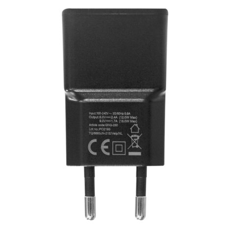 GrabNGo Gng Thuislader 1xusb-a 2.4asnel Zw