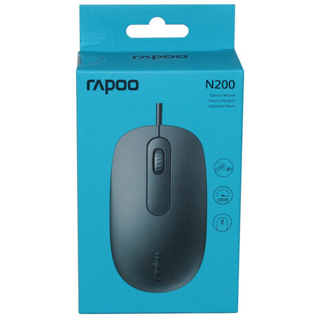 Rapoo Muis Bedraad Zwart N200