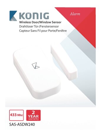 König SAS-ASDW240 Draadloze Deur/raam Sensor voor Sas-alarm240