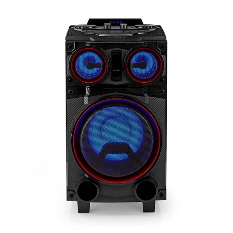 Nedis SPPT800BK Bluetooth® Party Speaker Maximale Batterijduur: 6.5 Uur 120 W Handgreep Feestverlichting Equalizer Zwart