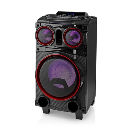 Nedis SPPT800BK Bluetooth® Party Speaker Maximale Batterijduur: 6.5 Uur 120 W Handgreep Feestverlichting Equalizer Zwart