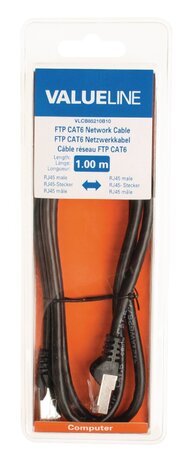 Valueline VLCB85210B10 Cat6 F/utp Netwerkkabel Rj45 (8/8) Male - Rj45 (8/8) Male 1.00 M Zwart