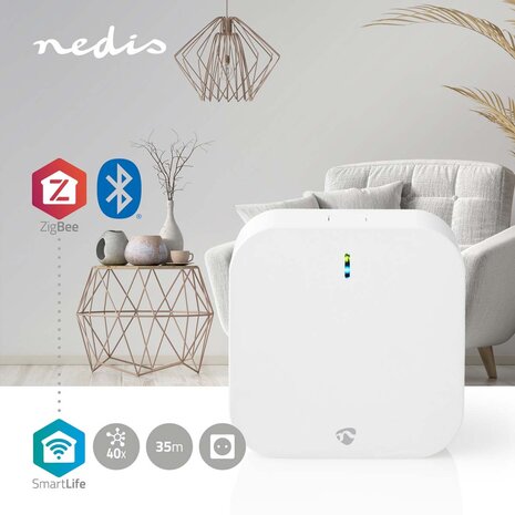 Nedis WIFIZBT10CWT Zigbee Gateway 50 Apparaten Netvoeding Android™ / Ios Wit