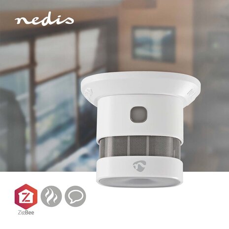 Nedis ZBDS10WT Smartlife Rookmelder Zigbee 3.0 Batterij Gevoed Levenscyclus Sensor: 10 Jaar En 14604 Android™ / Ios 85 Db Wit 1 Stuks