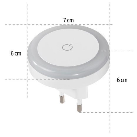 Hama Led-nachtlampje Touch Switch Voor Stopcontact Aanraakknop Warm Licht