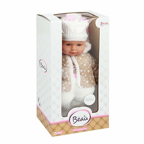 Beau Babypop 32 cm + Winter Outfit en Flesje