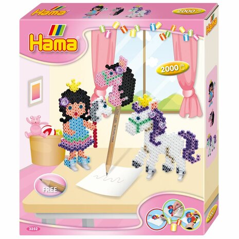 Hama Strijkkralen 3D Set Pony en Prinses 2000 Stuks