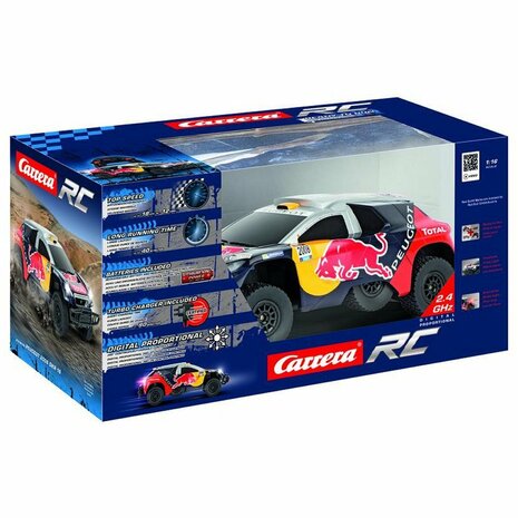 Carrera RC Red Bull Peugeot 08 DKR 16 + Licht 1:16