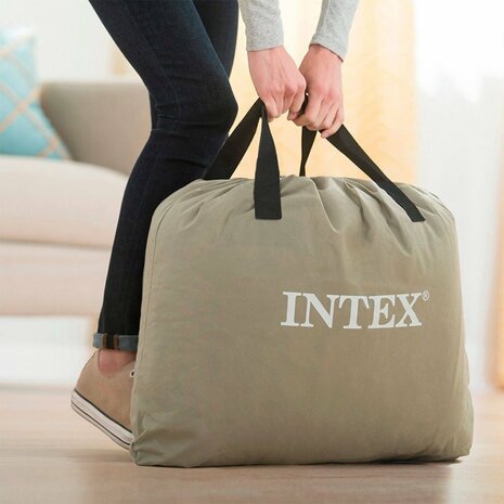 Intex 64122ND Pillow Twin 1-Persoons Luchtbed 99x191x42 cm + Ingebouwde Pomp Zwart