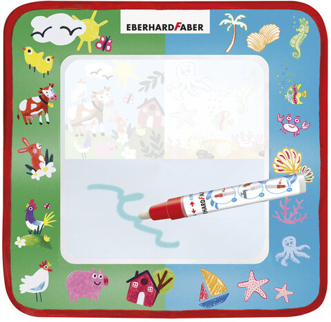 Eberhard Faber EF-524130 Tekenmat Aquafun 32x32cm Incl. 1 Waterstift