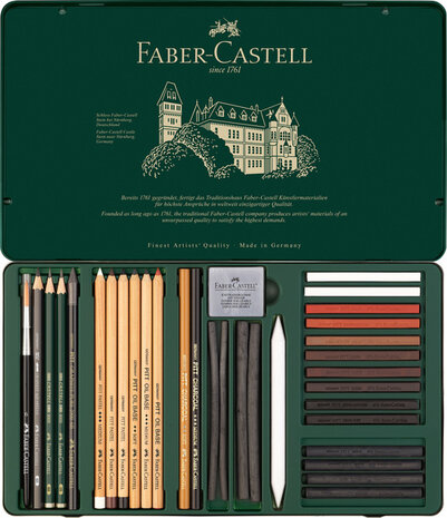 Faber Castell FC-112977 Pitt Monochrome Set Faber-Castell 33-delig Groot