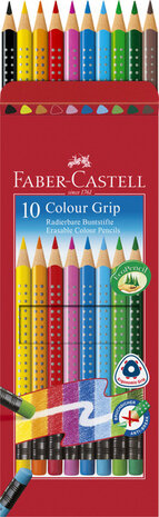 Faber Castell FC-116613 Kleurpotlood Faber-Castell GRIP 2001 Uitgumbaar Etui à 10 Stuks