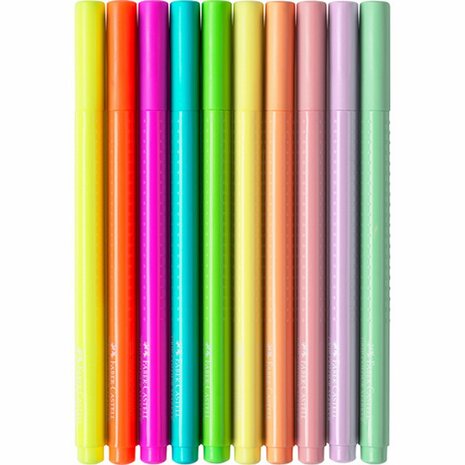 Faber Castell FC-155312 Grip Viltstiften Neon en Pastel 10 Stuks