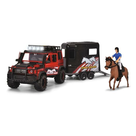 Dickie Toys Mercedes-Benz AMG 500 Jeep met Paardentrailer + Batterij