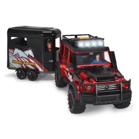 Dickie Toys Mercedes-Benz AMG 500 Jeep met Paardentrailer + Batterij