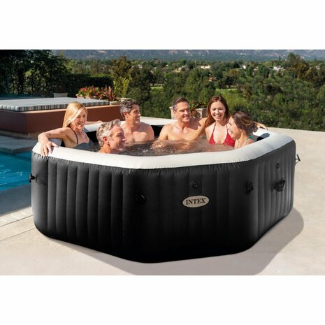 Intex 28462NL PureSpa Jet & Bubble DeLuxe Jacuzzi 6-Persoons Set met Zoutwatersysteem 218/168x71cm