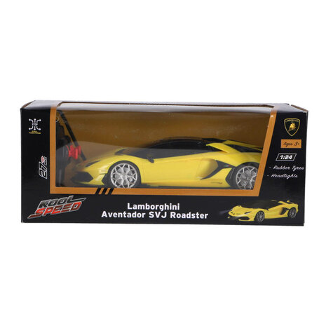 RC Lamborghini Aventador SVJ Roadster 1:24 + Licht Geel