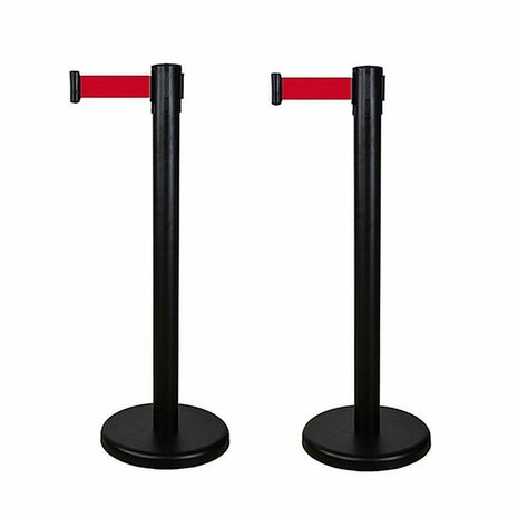 Seco SE-RTPOSTBLACK Afzetpaal 2 Stuks Zwart/Rood