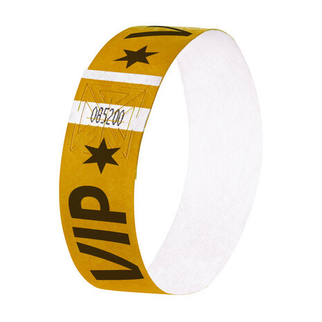 Sigel SI-EB217 Evenementenbandjes Super Soft 255x25mm Goud Met VIP Oprdruk 120 St