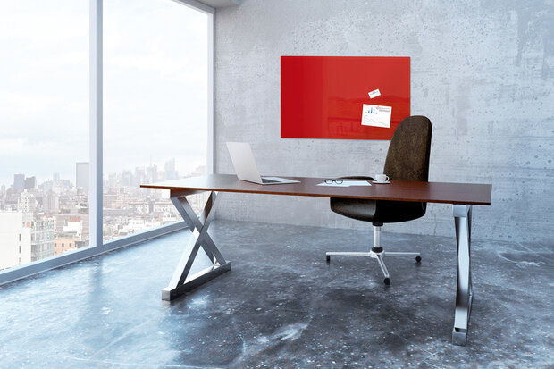 Sigel SI-GL142 Glasmagneetbord Artverum 1000x650x15mm Rood