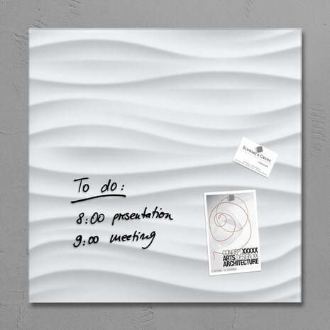 Sigel SI-GL256 Glasmagneetbord Artverum 480x480x15mm White Wave