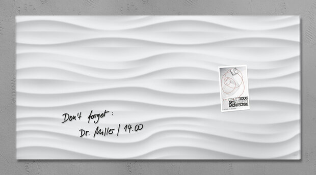 Sigel SI-GL260 Glasmagneetbord Artverum 910x460x15mm White Wave