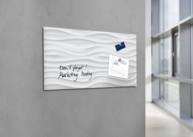 Sigel SI-GL260 Glasmagneetbord Artverum 910x460x15mm White Wave