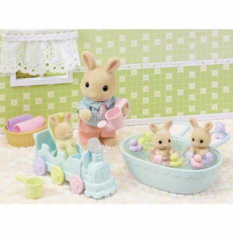 Sylvanian Families 5707 Drieling Baby Creme Konijn Badspeelset