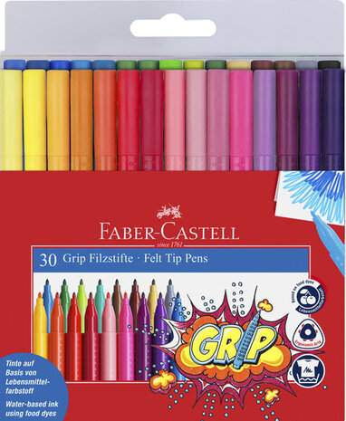 Faber Castell FC-155335 30 Viltstiften Grip Doos 6 Stuks