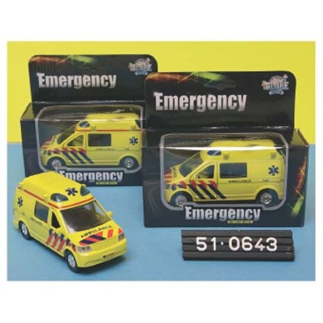 Kids Globe Pull Back Ambulance Met Geluid