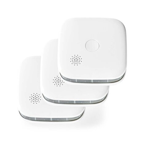 Nedis WIFIDS20WT3 Smartlife Rookmelder Wi-fi Batterij Gevoed Levenscyclus Sensor: 10 Jaar En 14604 Max. Batterijduur: 24 Maanden Android™ / Ios 85 Db Wit 3 Stuks