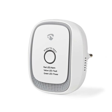 Nedis ZBDG11CWT Smartlife Gasdetector Zigbee 3.0 Netvoeding Levenscyclus Sensor: 5 Jaar En 50194-1:2009 Android™ / Ios Met Testknop 75 Db Wit