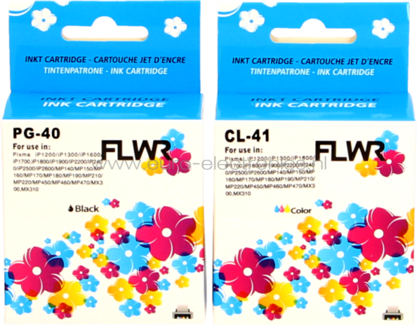 FLWR Canon PG-40 / CL-41 Multipack zwart en kleur