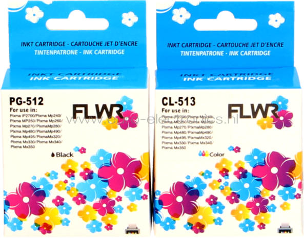 FLWR Canon PG-512 / CL-513 Multipack zwart en kleur