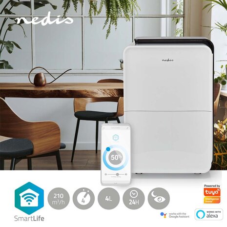 Nedis DEHU30WTW Smartlife Luchtontvochtiger 30 L/dag Regelbare Hygrostaat 210 M³/h