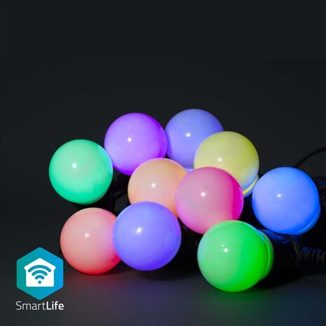 Nedis WIFILP03C10 Smartlife Decoratieve Led Wi-fi Rgb 10 Led's 9.00 M Android™ / Ios