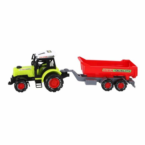 Farmer Trekker met Aanhanger 45 cm Groen/Rood