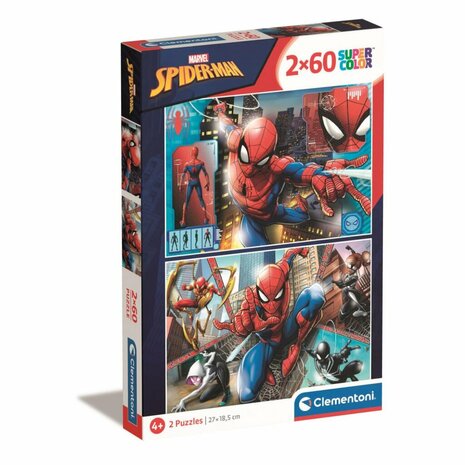 Clementoni Supercolor Puzzel Spiderman 2x60 Stukjes