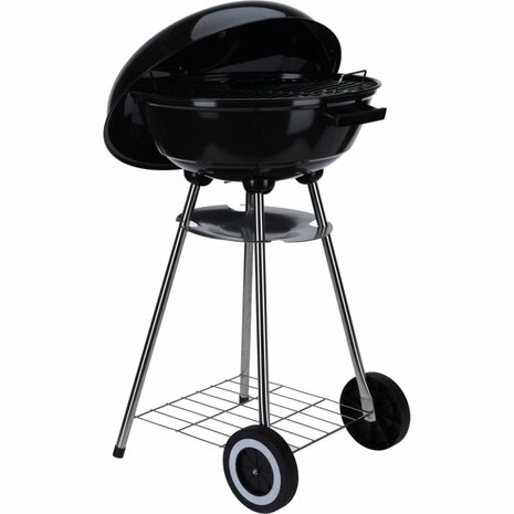 Kogelgrill Houtskoolbarbecue op Wielen 46 cm Zwart