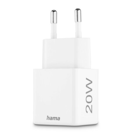 Hama Snellader 1x USB-C PD 1x USB-A QC Mini-oplader 20 W Wit