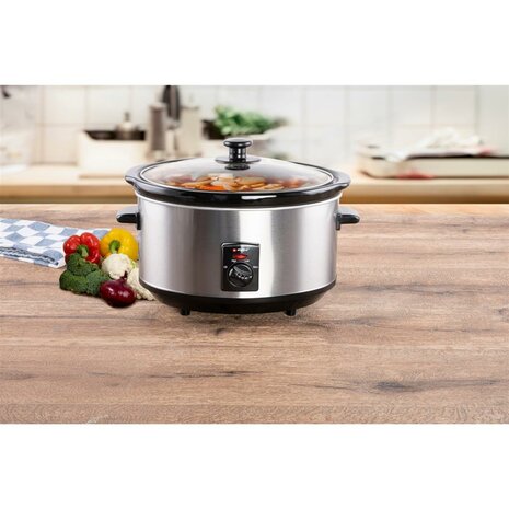 Alpina Slowcooker 3.5L 240W RVS/Zwart