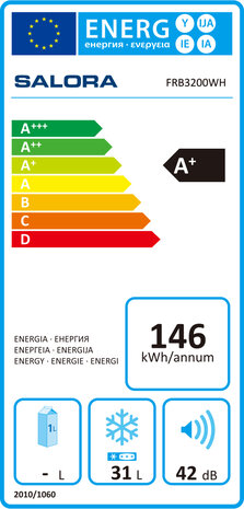 Salora FRB3200WH Bar-Vriezer 31L Wit